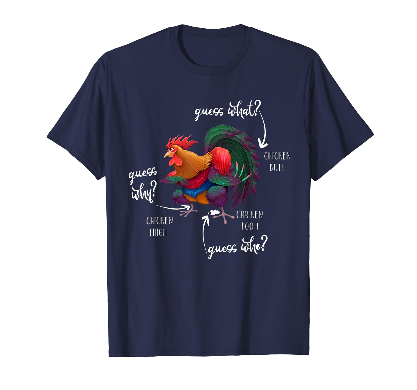 Guess What Chicken Butt Guess Why Chicke Thigh Guess Who Poo T-Shirt