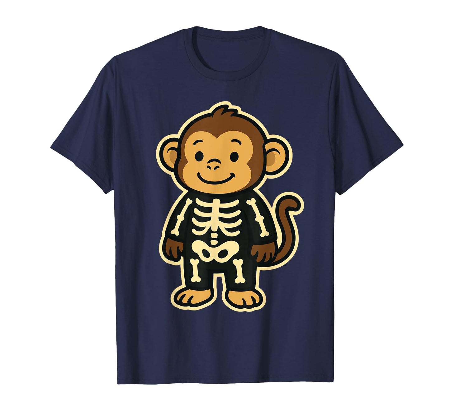 Funny Monkey Skeleton Costume for Kids Boys Girls Halloween T-Shirt