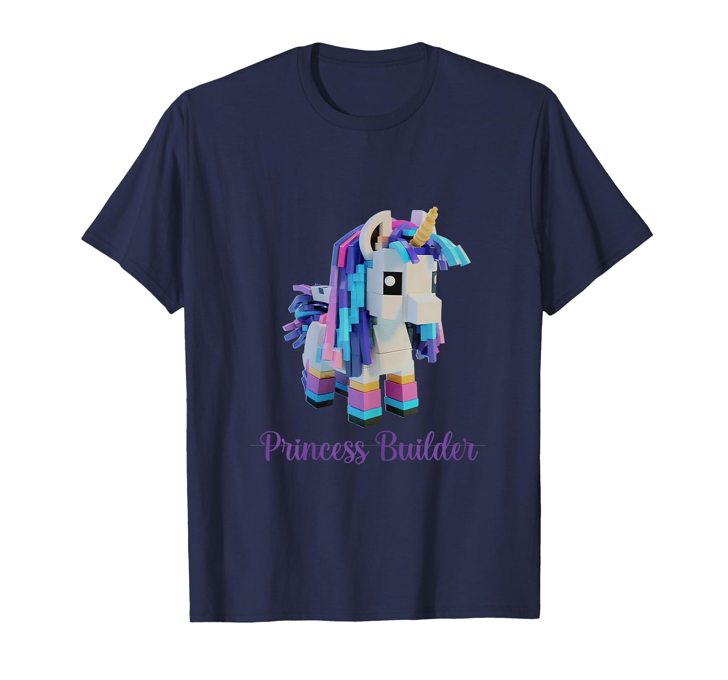 Unicorn Building Blocks Bricks Girl Birthday Gift T-Shirt