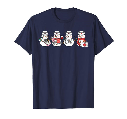 Nurse Snowman Squad Nursing RN Registered Funny Christmas T-Shirt