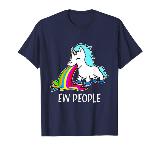 Ew, People Unicorn Vomiting Rainbow Funny Introvert T-Shirt T-Shirt