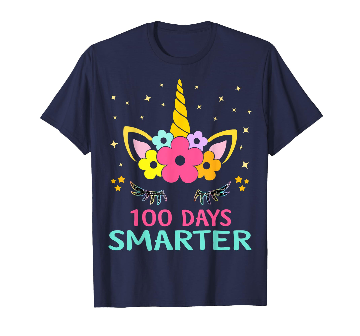 100 Days of School Unicorn Girls Teacher 100th Day of School T-Shirt