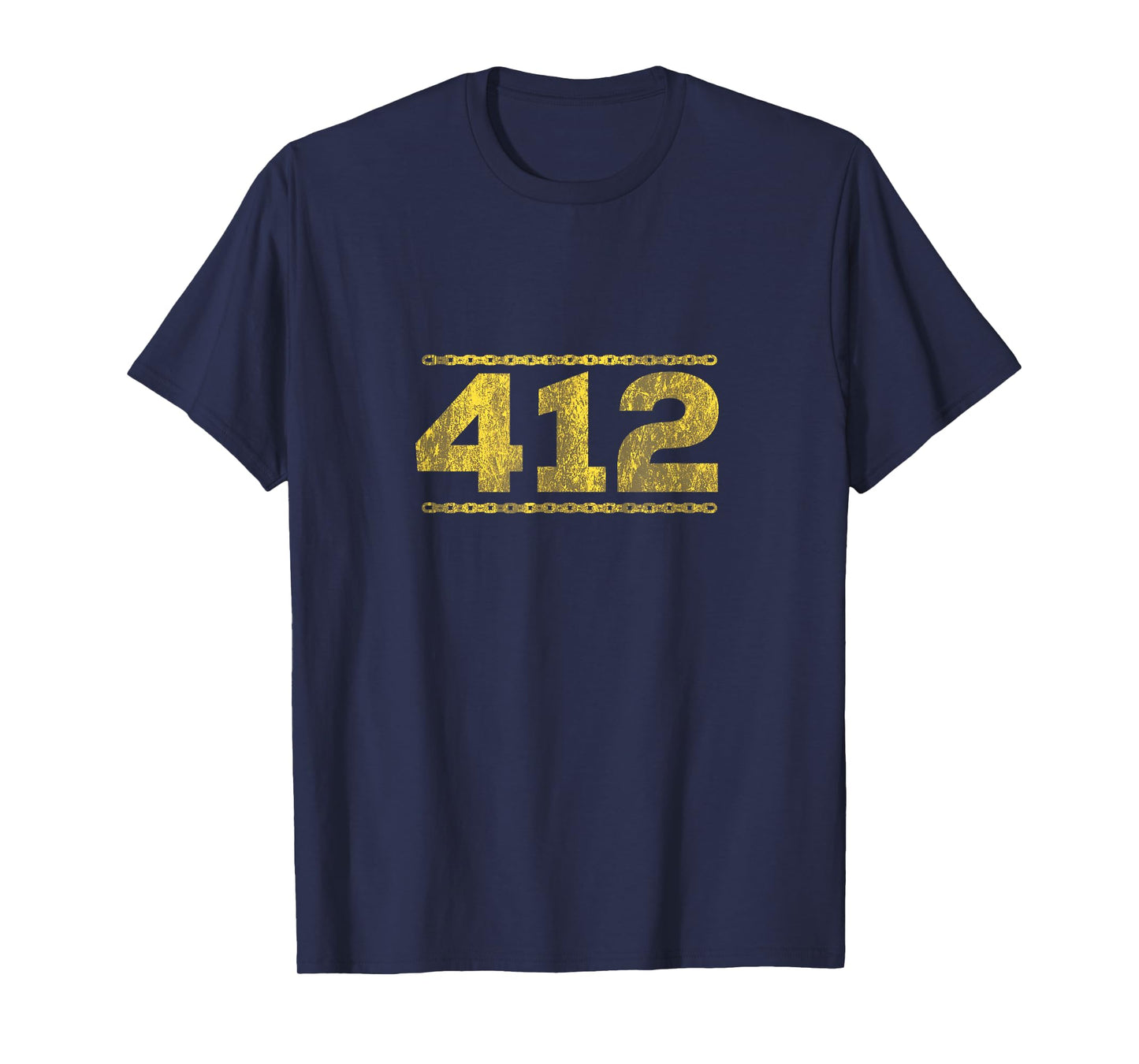 412 Pittsburgh Distressed Chain Yinzer City Retro Gift T-Shirt