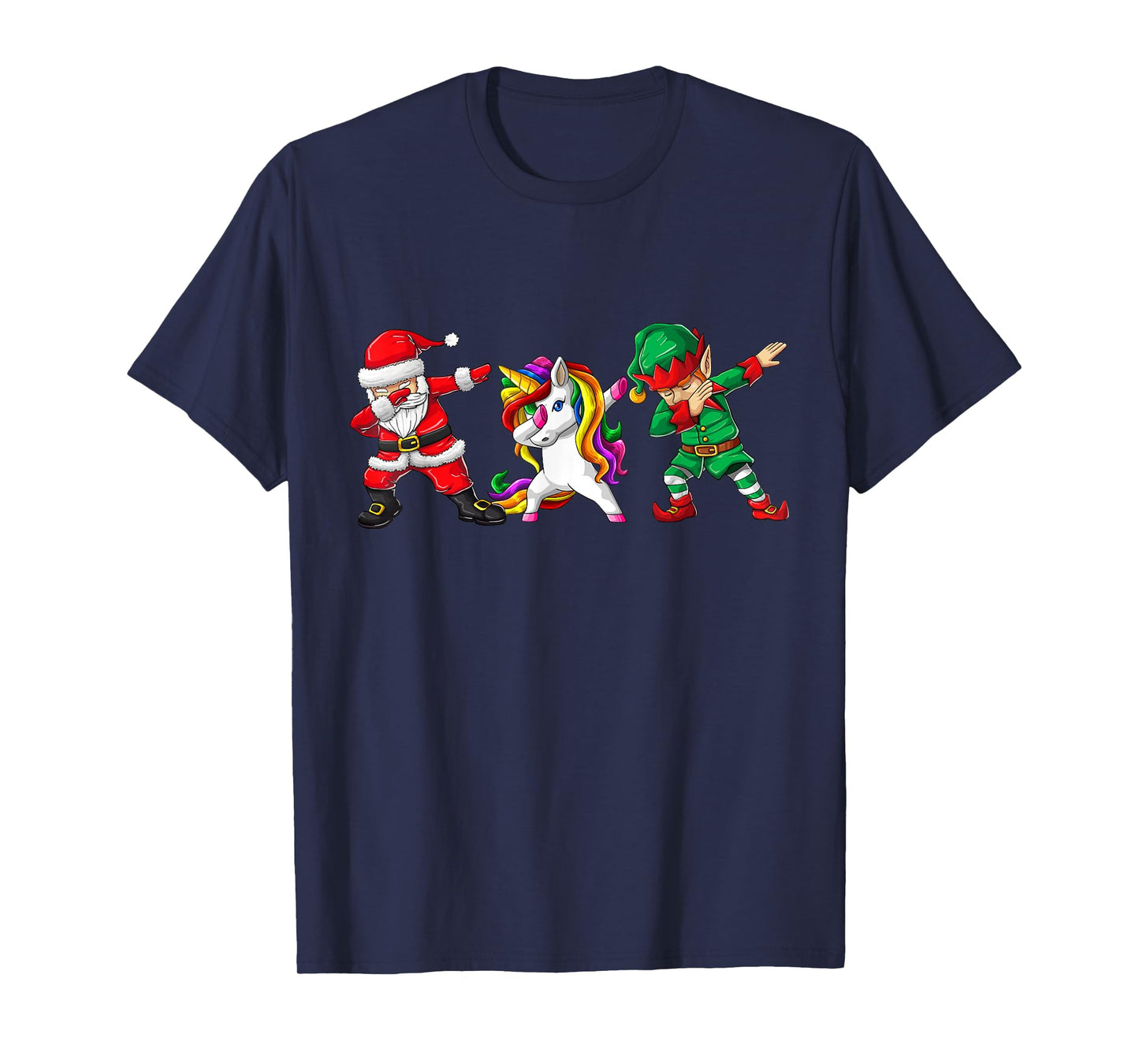 Dabbing Santa Elf Unicorn Christmas Kids Boys Men Xmas Gifts T-Shirt