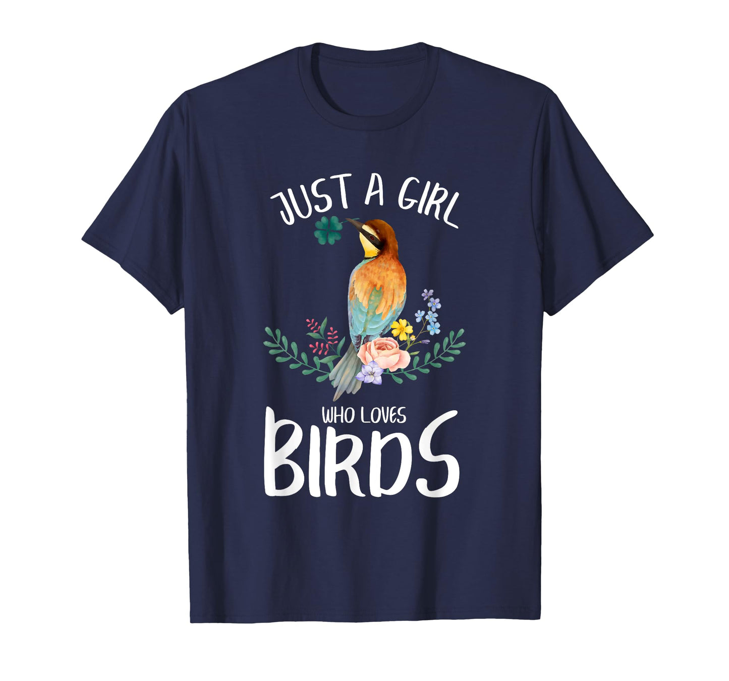 A Girl Who Loves Birds Birding Birdwatching Women T-Shirt