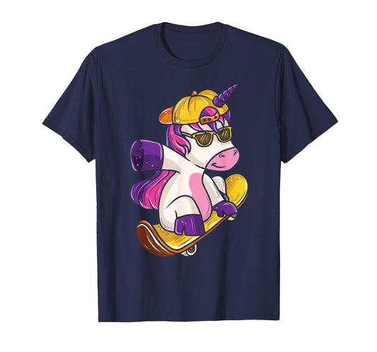 Unicorn Skateboarda Skateboard Art T-Shirt