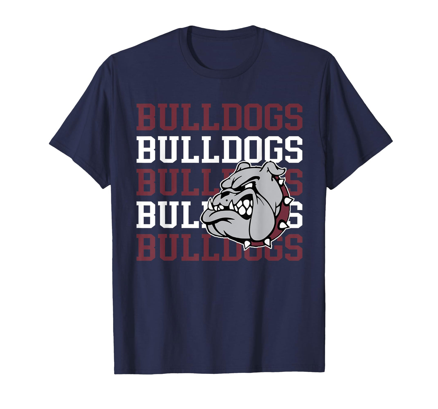 Maroon Bulldogs School Spirit Bulldog Mascot Teacher Bulldog T-Shirt
