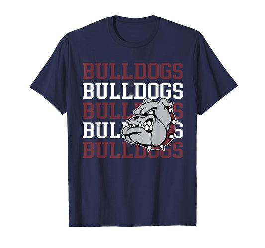 Maroon Bulldogs School Spirit Bulldog Mascot Teacher Bulldog T-Shirt
