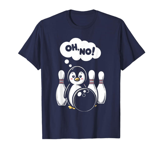 Funny Penguin Bowling Pin Bowler Bowling Player Coach T-Shirt