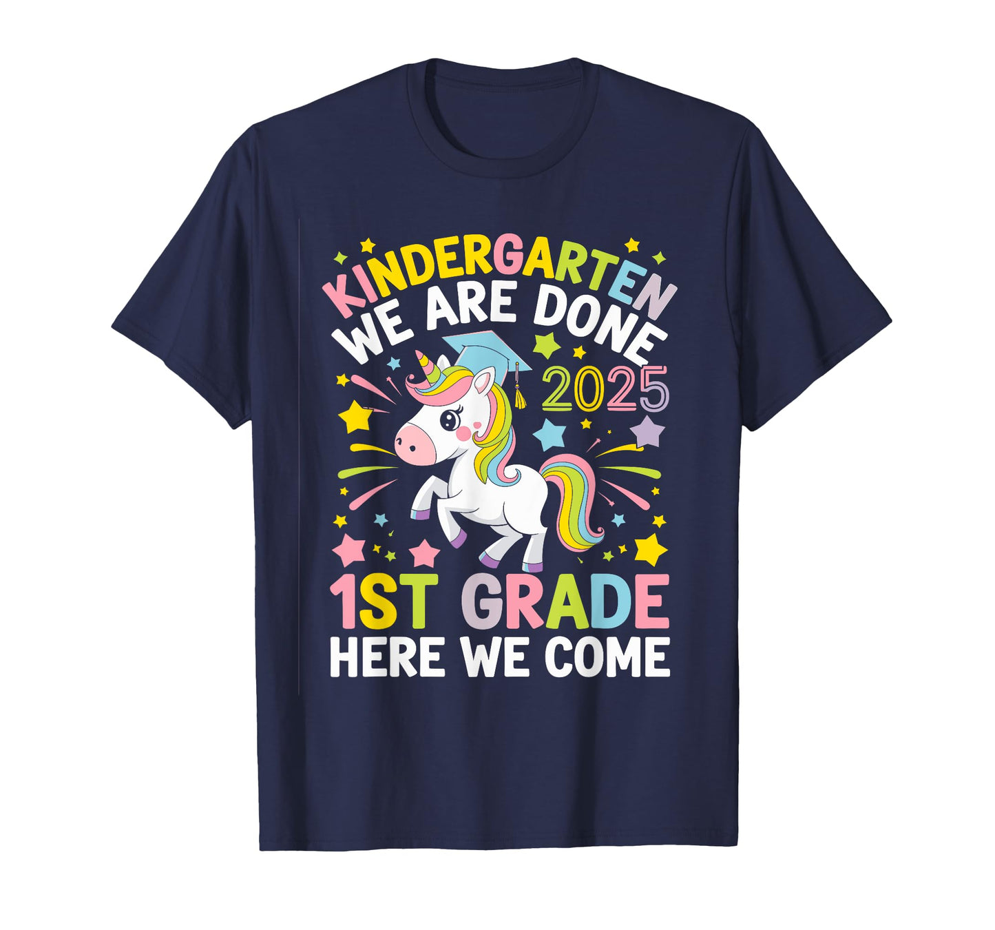 Kindergarten Graduation 2025 Cute Unicorn T-Shirt