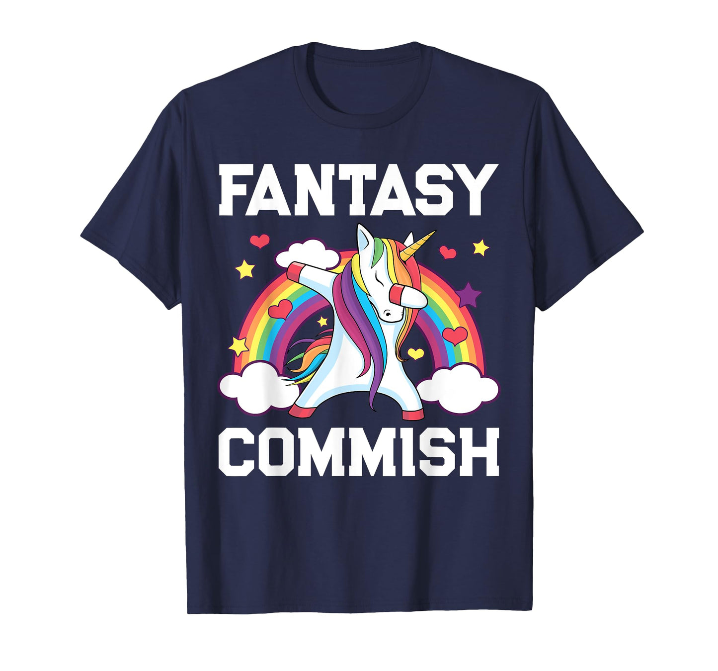 Fantasy Football Commish Funny Dabbing Unicorn Draft Champ T-Shirt