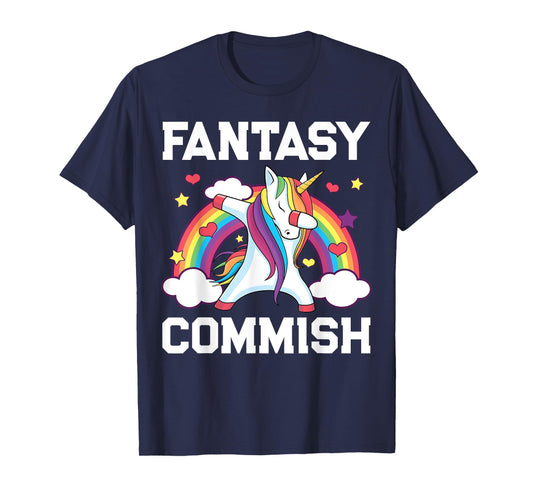 Fantasy Football Commish Funny Dabbing Unicorn Draft Champ T-Shirt