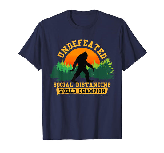 Social Distancing World Champion tee Funny Bigfoot tee T-Shirt