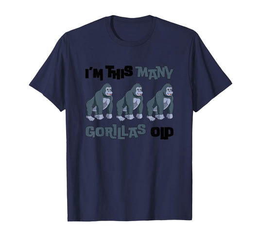 I'm This Many Gorillas Old - Monkey 3rd Birthday 3 Years Old T-Shirt