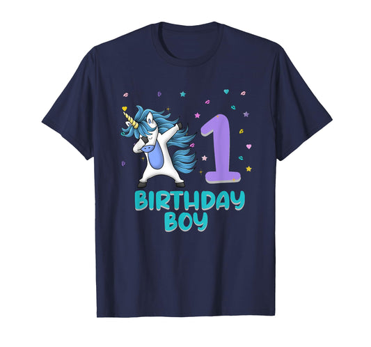 Unicorn 1st Birthday Boy Gift Love Funny Bday 1 Years Old T-Shirt