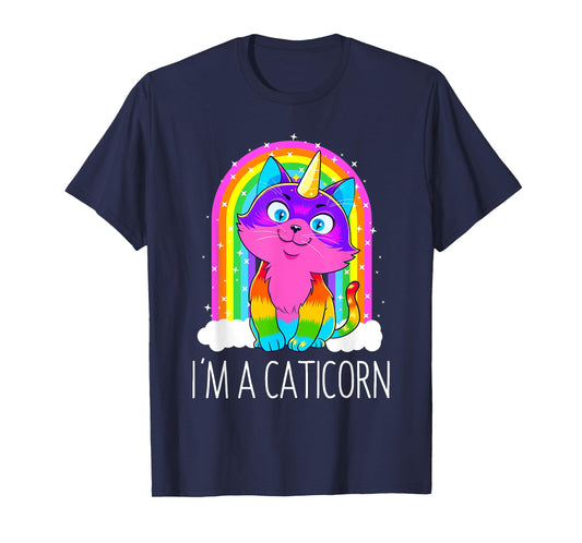 Caticorn Unicorn Cat Girls Women Rainbow Kitty Birthday Gift T-Shirt