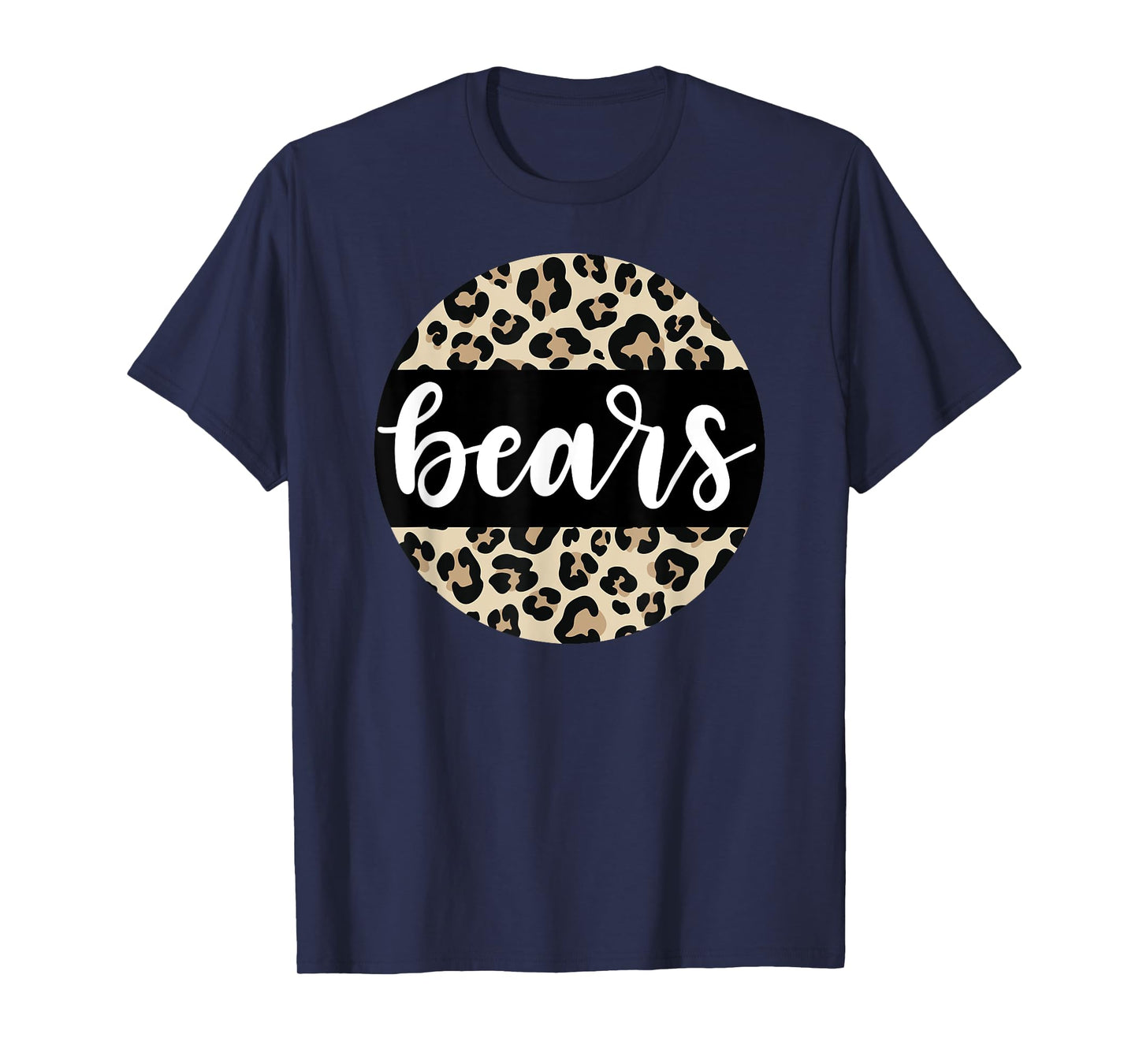 Leopard Print Bears Team Mascot School Spirit Game Night T-Shirt