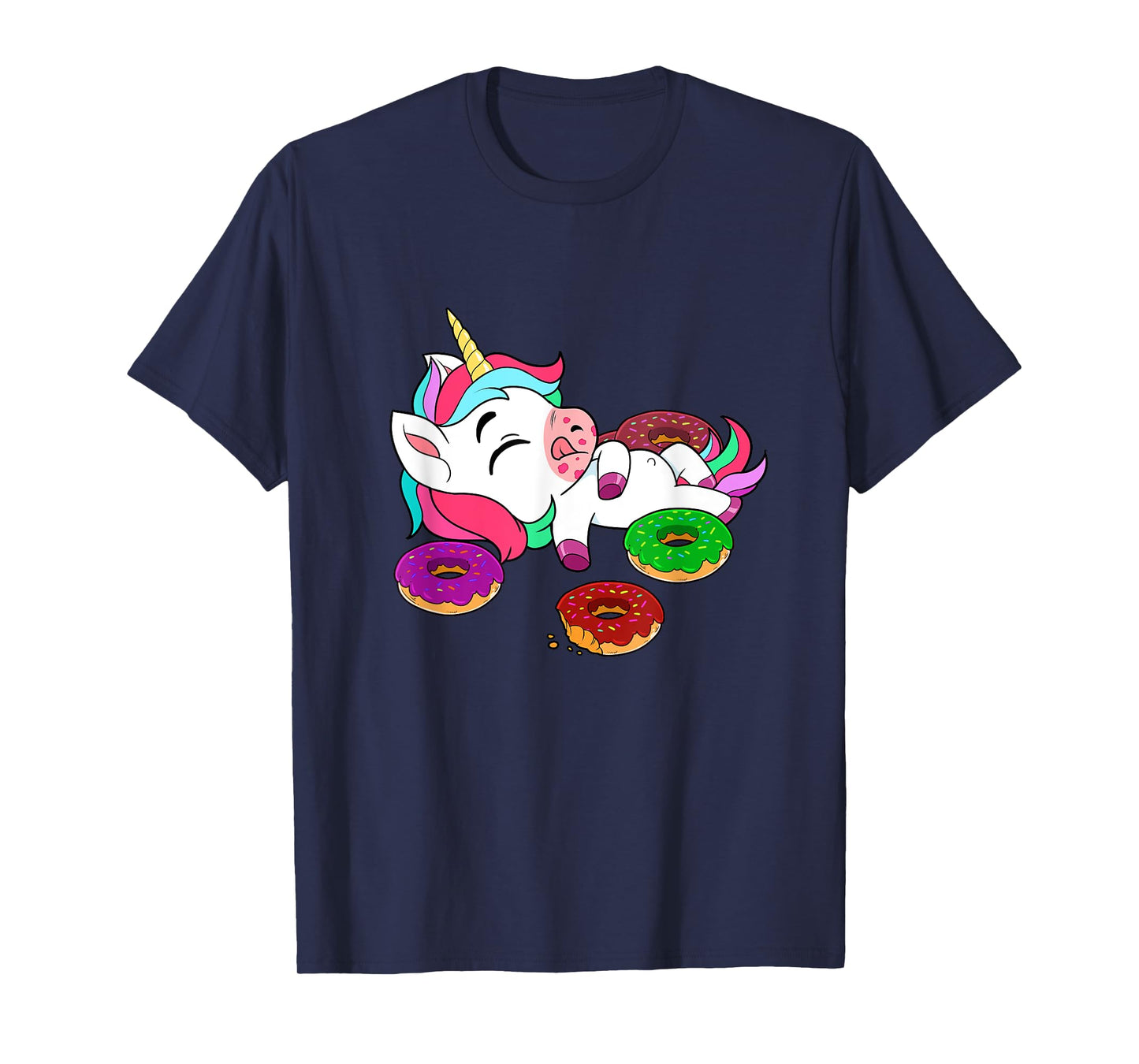 Cute Donut Eating Unicorn Gift Baking Doughnut Adult Kids T-Shirt