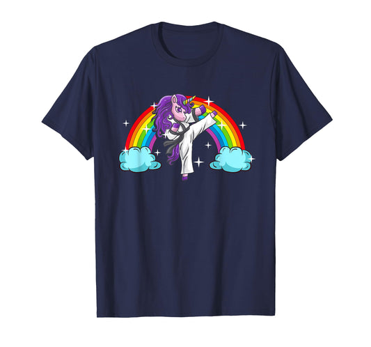 Unicorn Kung Fu Karate Marital Arts Jiu Jutsu Magical Girls T-Shirt