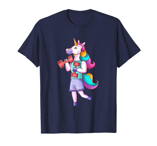 Funny Unicorn Gym Athlete Working Out Unicorn Gym Lover T-Shirt