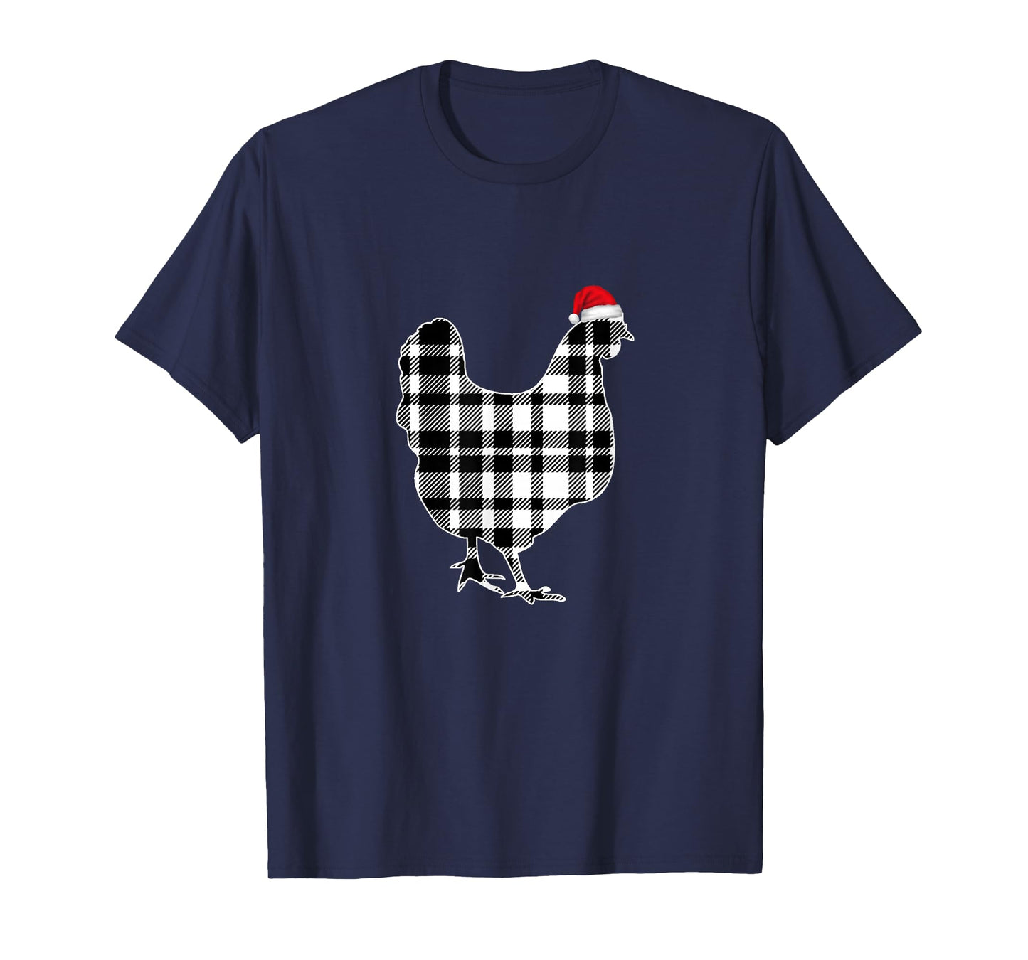 Chicken Christmas Shirt Black And White Buffalo Plaid Pajama T-Shirt