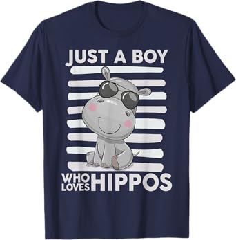 Kids Hippo-Shirt Boys Toddler Just A Boy Who Loves Hippos T-Shirt