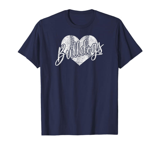 Bulldogs Baseball Softball High School Team Mascot Mom T-Shirt