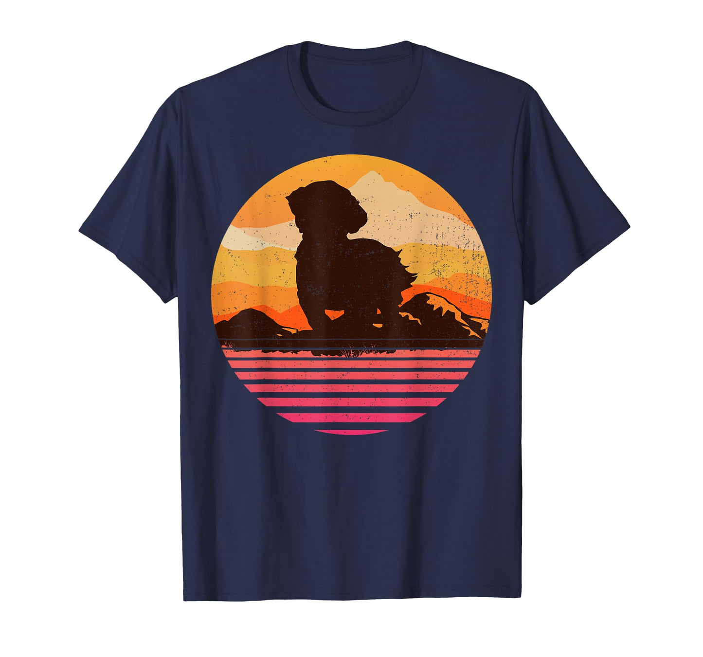 MAL-SHI With Sun Mountain Vintage Retro T-Shirt