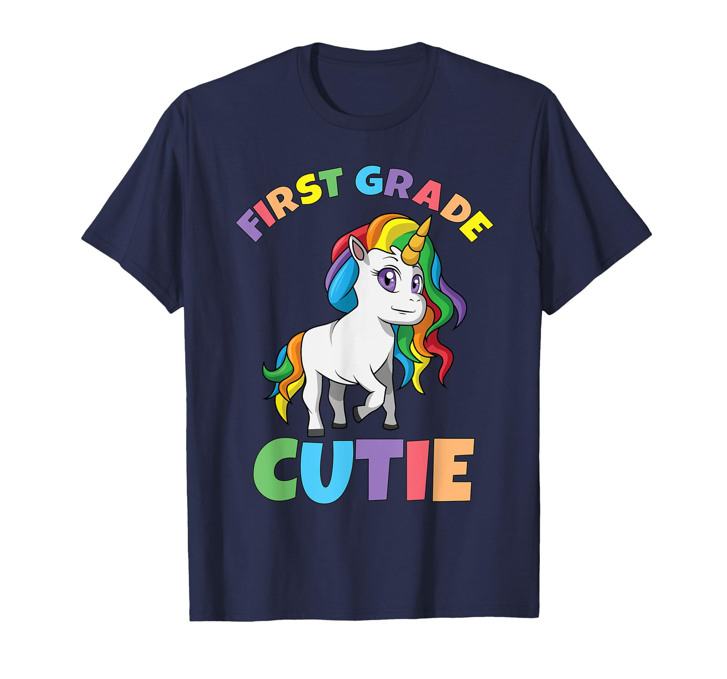 First Day of School 1st First Grade Cutie Girls Unicorn T-Shirt
