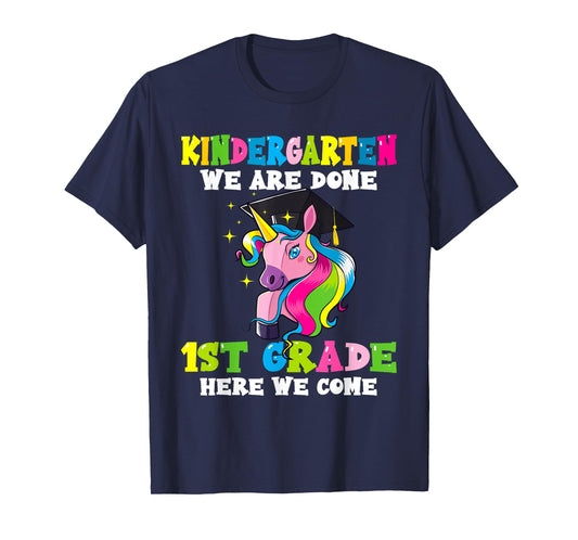 Graduation 2025 Kindergarten We Are Done Magical Unicorn Kid T-Shirt