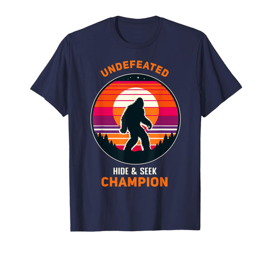 Undefeated Hide and Seek Champion Funny Sasquatch Bigfoot T-Shirt
