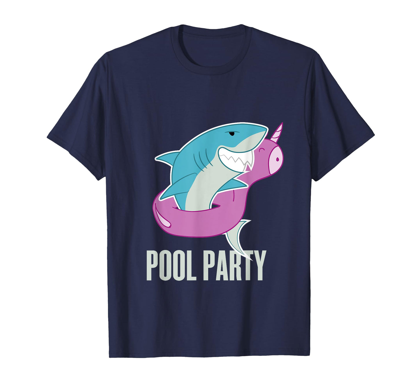Pool Party Inflatable Unicorn Float Funny Shark Swim T Shirt T-Shirt