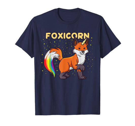 Foxicorn - Magical Kawaii Fox Unicorn Rainbow Animal T-Shirt