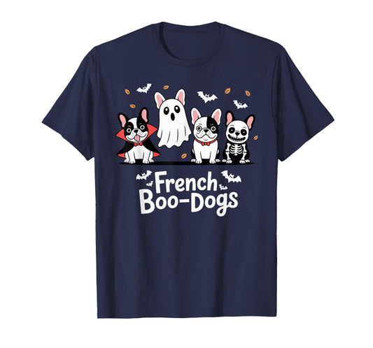 Fall French Bulldog Halloween French Boo Dogs Funny Pun T-Shirt
