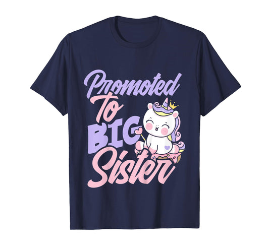 Kids Promoted To Big Sister Cute Girls Unicorn Big Sister T-Shirt