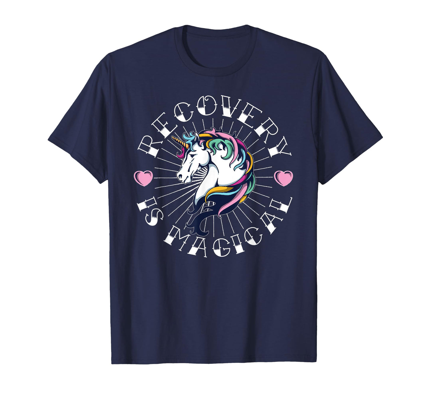 Unicorn Recovery is Magical Tattoo Art For NA AA Sobriety T-Shirt