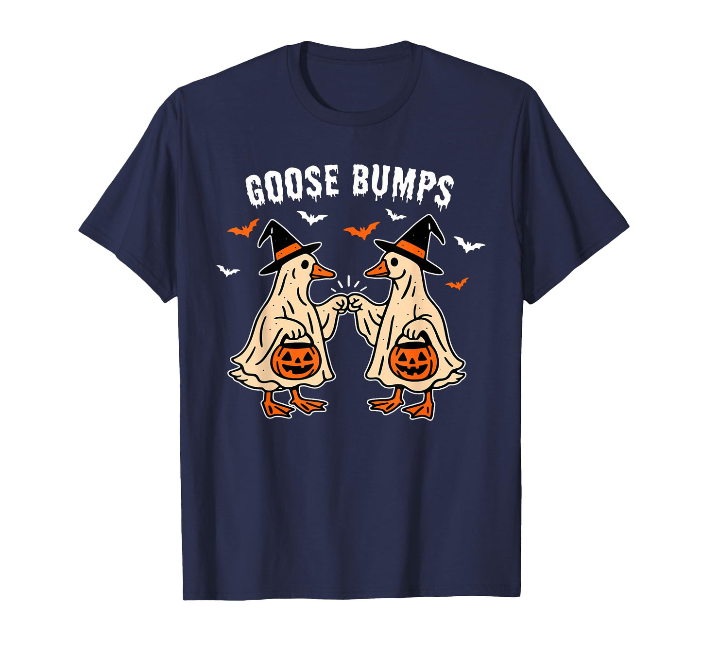 Goose Bumps Duck Pumking Halloween Funny Vintage T-Shirt