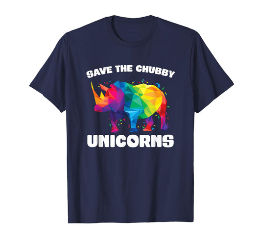 Funny Vintage Rhino Gift Save the Chubby Unicorn T-Shirt