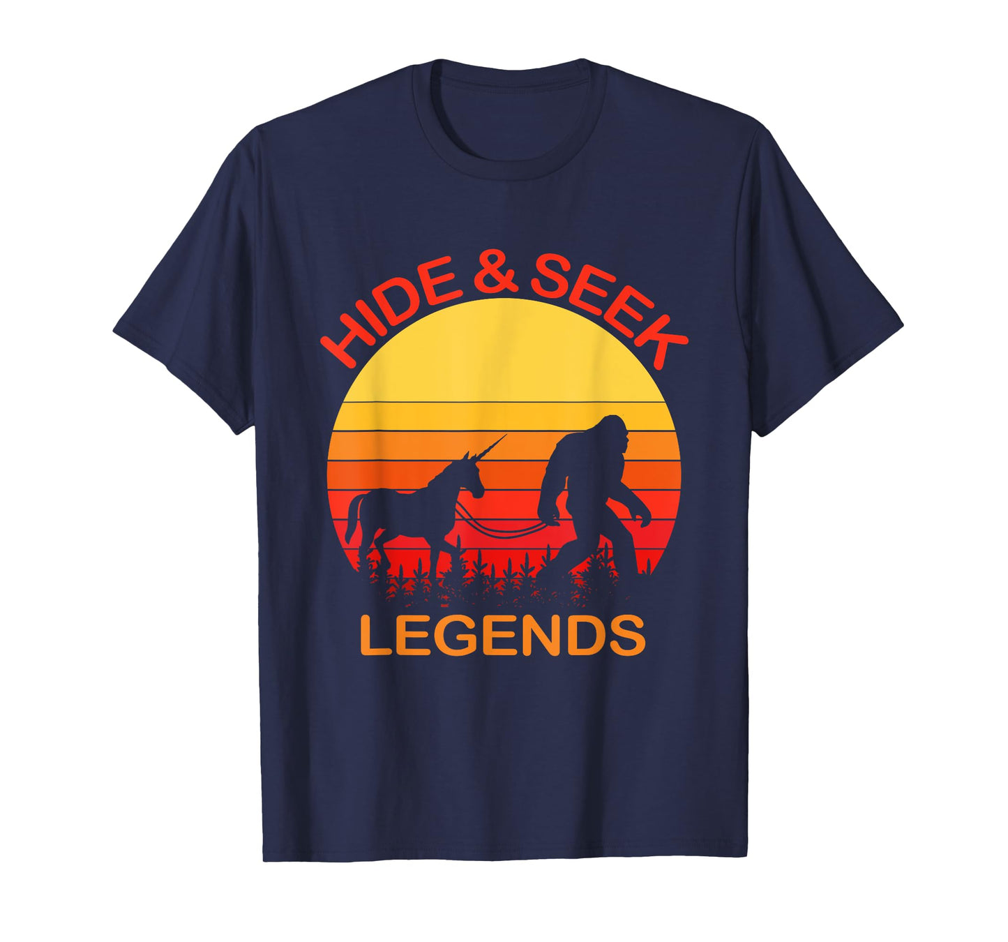 Bigfoot Unicorn Hide And Seek Legends Undefeated Champions T-Shirt