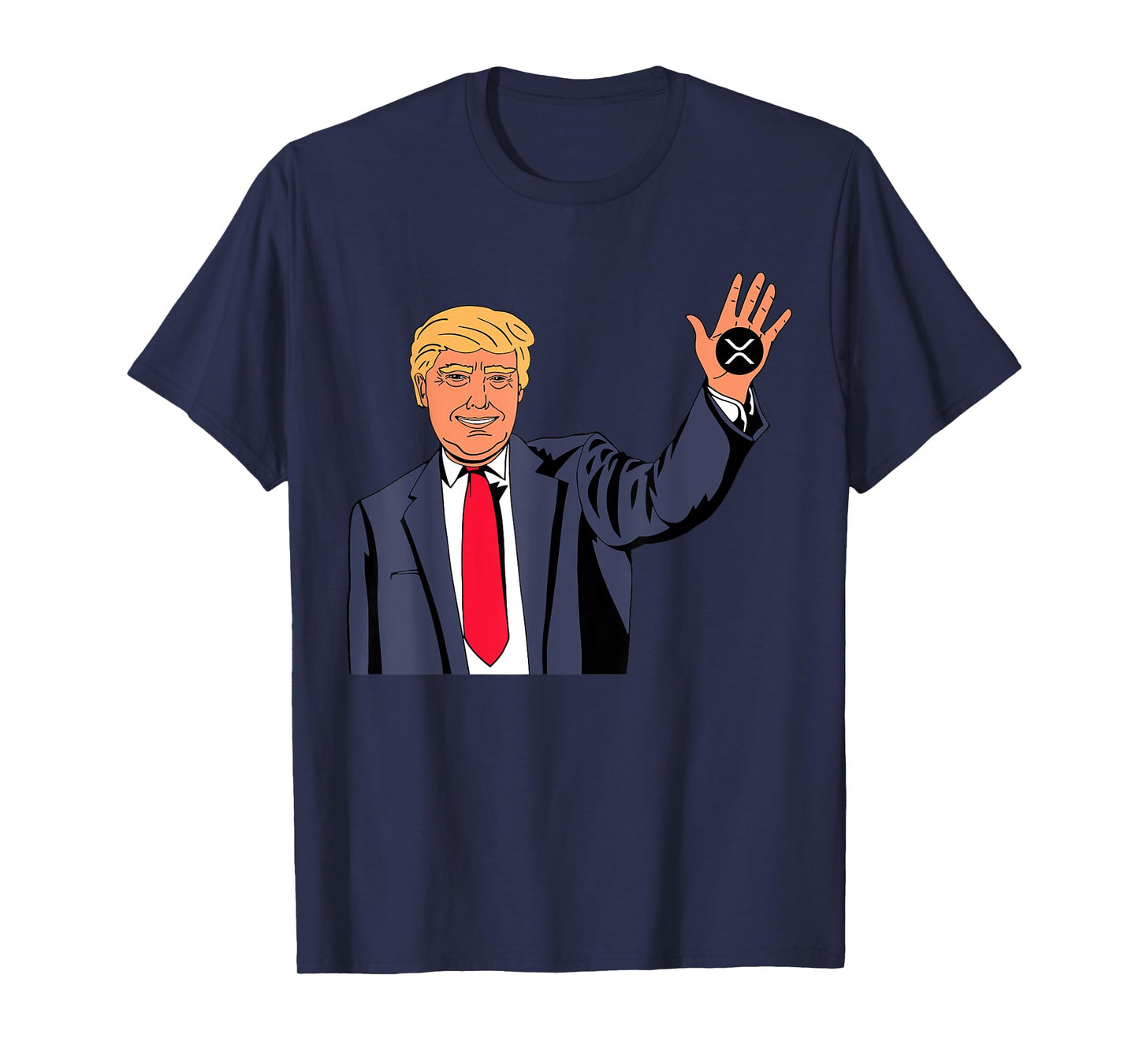 Trump Xrp Tee Unisex-Adults Black Cartoon T-Shirt Small