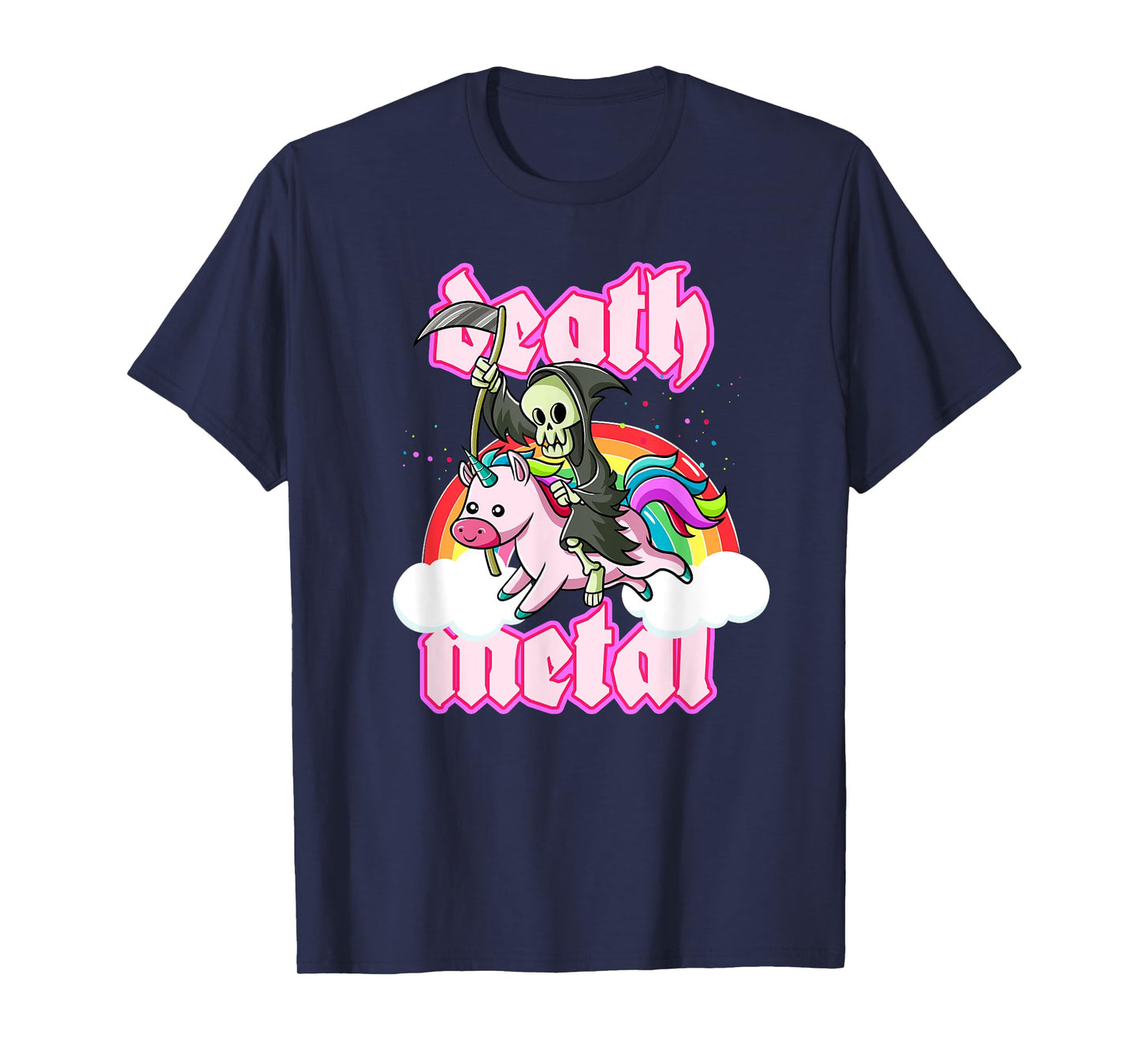 Blackcraft Grim Reaper Rides Unicorn Death Metal Shirt T-Shirt