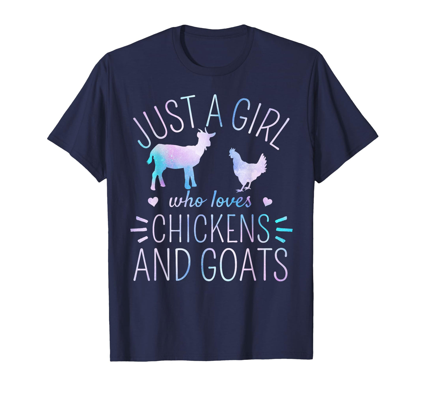 Just A Girl Who Loves Chickens And Goats Farmer Girls T-Shirt