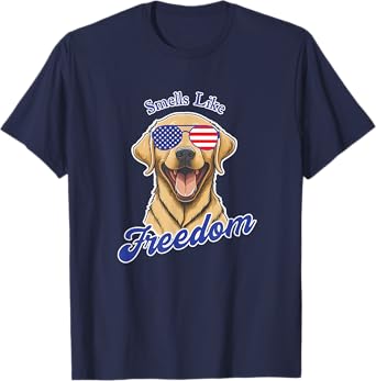 Yellow Lab American Flag Patriotic 4th of July Vintage T-Shirt for Women Men