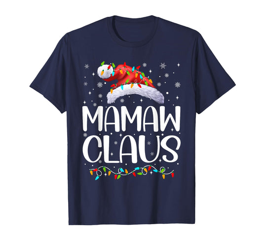 Mamaw Claus Xmas Lights Christmas Pajama Matching Family T-Shirt