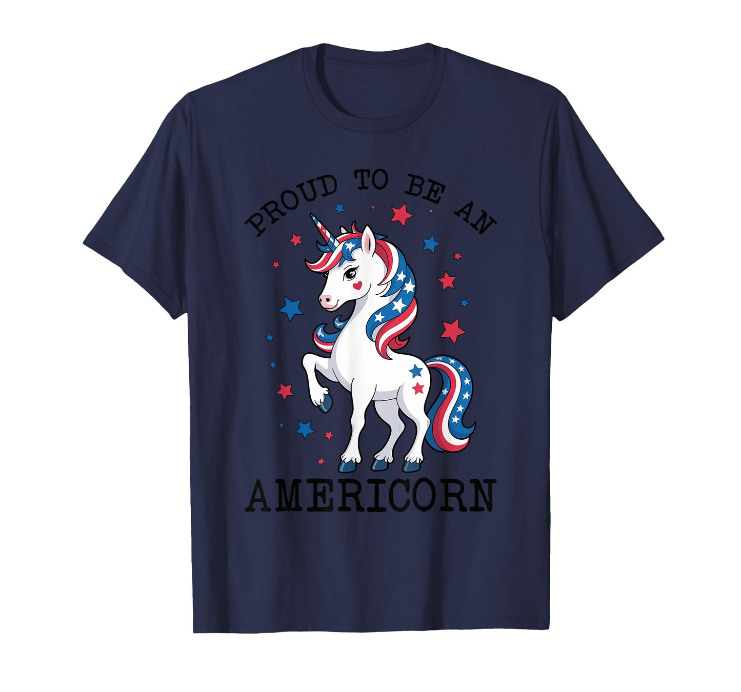 Proud to Be an Americorn Unicorn Mericorn Red White And Blue T-Shirt