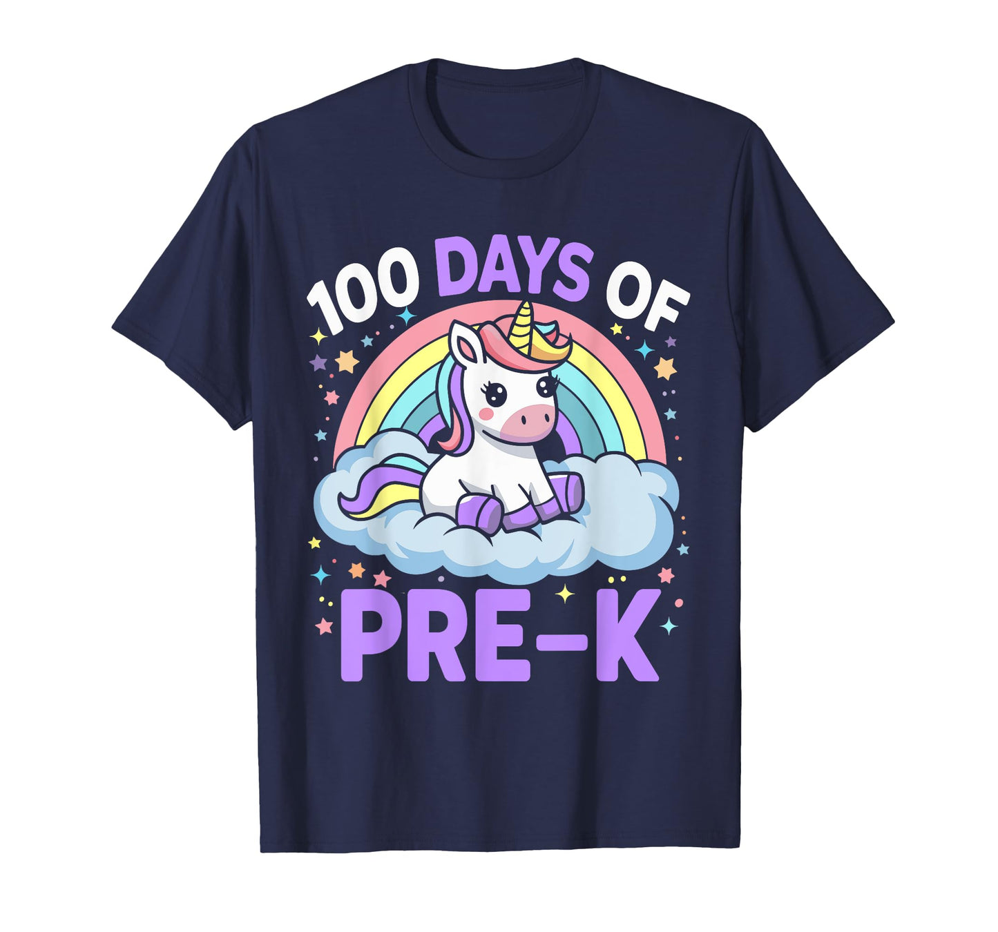 100th Days of Pre-k Unicorn Girls Teacher 100 Days of School T-Shirt