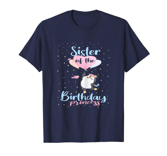 Sister Of The Birthday Princess Penguin Girls B-day Party T-Shirt