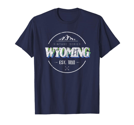 Wyoming Retro Vintage Mountain Outdoors State Graphic T-Shirt