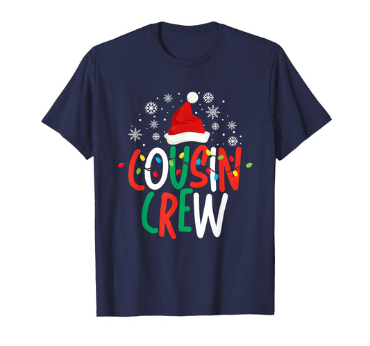 Christmas Cousin Crew Xmas Lights Funny Matching Pajama Kids T-Shirt