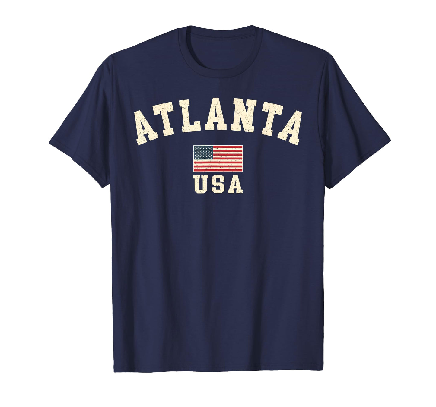 Vintage Atlanta USA American Flag Georgia Souvenir Retro T-Shirt